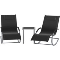 Gartenmöbel Set 3-teilig mit 2 Schaukel-Loungesesseln und Beistelltisch – Outdoor Set für Garten, Strand & Camping
