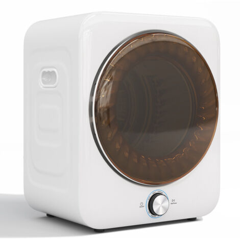 Mini-Ablufttrockner 3 kg, 1350 W, 8 Programme, NTC-Sensor, 65 dB leise, wandmontierbar, doppelte Filterung ohne Verbrauchsmaterial, 53,5×42×65 cm – Weiß