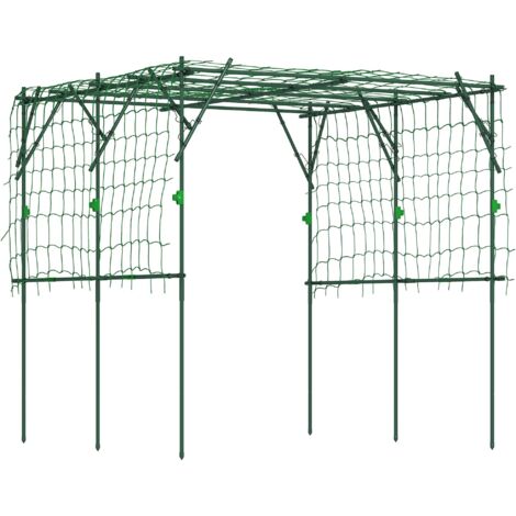 Rostfreies Stahl-Klettergestell, dreieckige Stützstruktur, 223 x 223 x 223 cm, für Rosen und Kletterpflanzen im Gartenbogen, grünes Gitter, Unterstützung für Zimmerpflanzen und Gemüse (1/5)