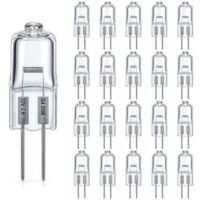 Satz von 20 G4 20W 12V Halogen Lampen, 300 Lumen, dimmbar, Farbtemperatur 2800K, Lebensdauer bis zu 3000 Stunden, Stift Lampe, transparente Kapsel für gewerbliche und private Beleuchtung
