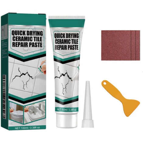 Fliesenfugenmasse 100ml – Gebrauchsbereite, wasserdichte Paste – Schnelltrocknend – Mit Spachtel und Schleifpapier