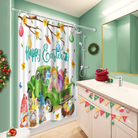 Rideau de douche tissu polyester 180x180 design housse de baignoire pour cabine de douche (1/5)