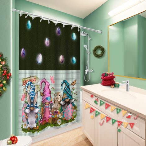 Voile de douche polyester 180x180 tendance rideau étanche pour une déco d’hiver réconfortante (1/5)