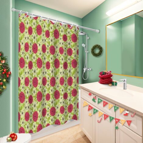 Voile de douche fluide en polyester 180x180 Épais séparation douche pour maison de campagne (1/5)