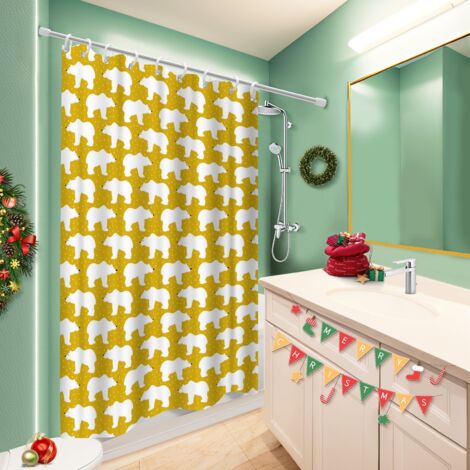 Voile de douche polyester 180x180 pratique rideau séchage rapide pour personne à mobilité réduite (1/5)