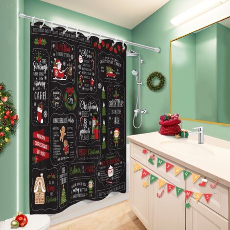 Voile de douche fluide en polyester 180x180 avec anneaux rideau imperméable pour accueillir l’été dans sa maison (1/5)