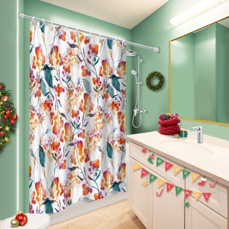 Rideau de bain imprimé polyester 180x180 séchage rapide voile de douche pour hôtel / airbnb (1/5)