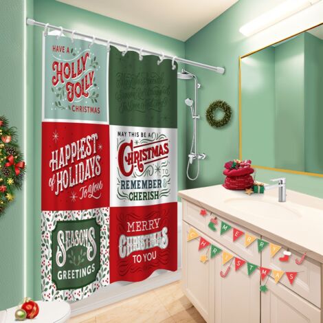 Rideau de bain imprimé polyester 180x180 poids aux ourlets voile de douche pour cabine de douche (1/5)
