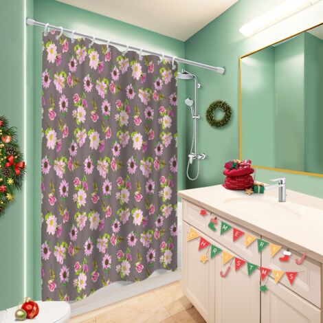 Rideau de douche en polyester 180x180 naturel voile de douche pour maison secondaire (1/5)