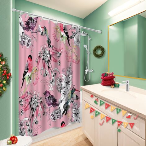 Rideau de douche tissu polyester 180x180 avec 12 œillets bâche de douche pour décoration salle de bain (1/5)