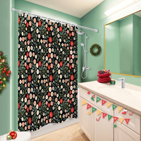 Voile de douche fluide en polyester 180x180 naturel voile de douche pour salle de bain (1/5)