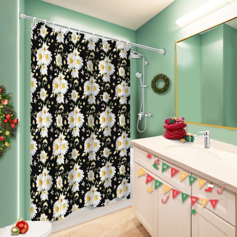 Rideau de douche imperméable en polyester 180x180 artistique polyester pour salle de bain pour une ambiance tropicale et dépaysante (1/5)
