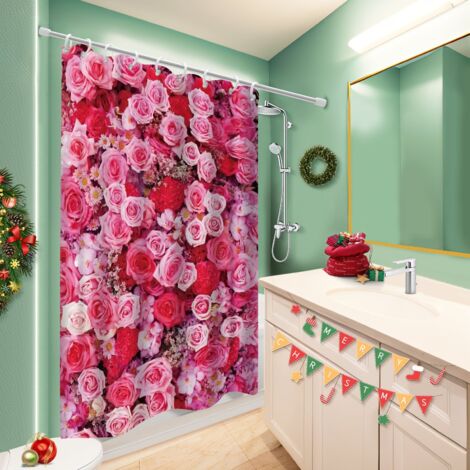 Rideau de douche imperméable en polyester 180x180 tissu respirant rideau étanche pour éviter les moisissures dans une pièce humide (1/5)