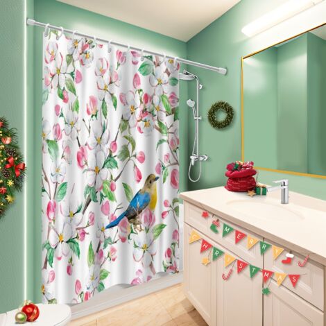 Voile de douche fluide en polyester 180x180 poids lesté polyester pour salle de bain pour offrir à noël ou un anniversaire (1/5)