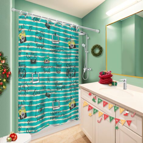 Rideau de bain imprimé polyester 180x180 bordure lestée cache baignoire pour campin (1/5)