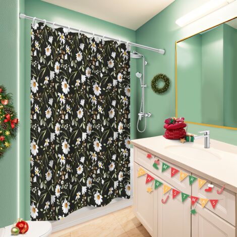 Rideau de douche imperméable en polyester 180x180 poids aux ourlets rideau séchage rapide pour logement étudiant (1/5)
