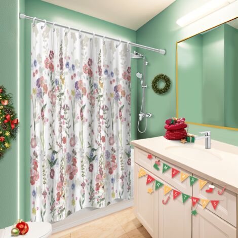 Rideau de douche imperméable en polyester 180x180 avec œillets séparation douche pour cabine de douche (1/5)