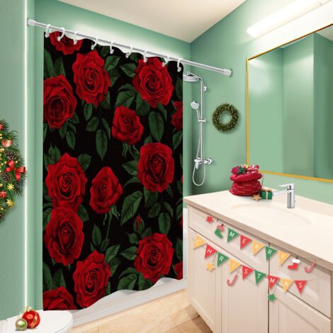 Rideau de bain imprimé polyester 180x180 avec anneaux rideau imperméable pour loft industriel (1/5)