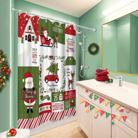 Rideau de douche tissu polyester 180x180 imperméable polyester pour salle de bain pour solution pour angle difficile (1/5)