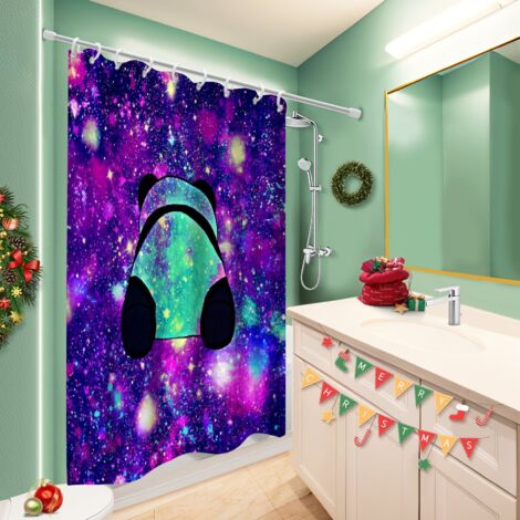 Kit rideau de douche en polyester 180x180 avec motif rideau étanche pour une colocation (1/5)