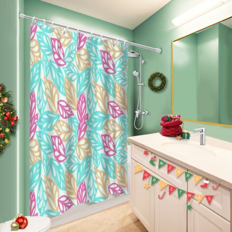 Kit rideau de douche en polyester 180x180 moderne voile de douche pour une ambiance tropicale et dépaysante (1/5)