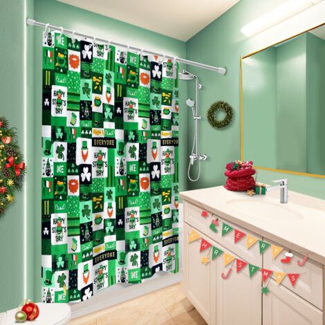 Rideau de bain en polyester 180x180 avec œillets cache baignoire pour salle de bain moderne (1/5)