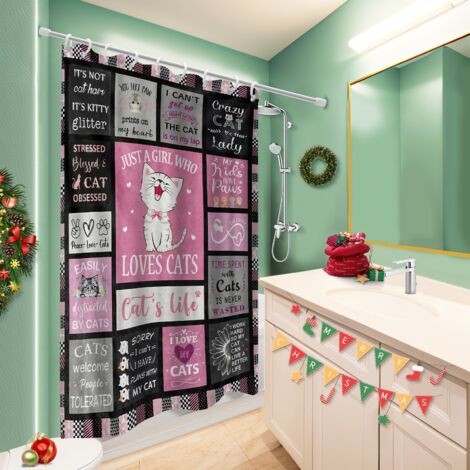 Rideau de douche tissu polyester 180x180 décoratif rideau imperméable pour logement étudiant (1/5)