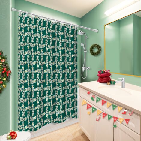 Rideau de bain en polyester 180x180 robuste rideau étanche pour cacher un carrelage un peu vieillot (1/5)