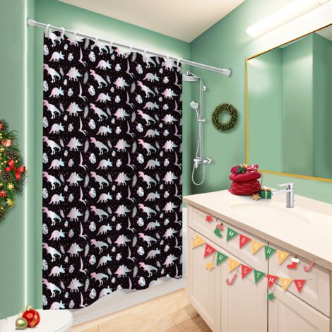Rideau de douche imperméable en polyester 180x180 bordure lestée rideau imperméable pour décoration salle de bain (1/5)
