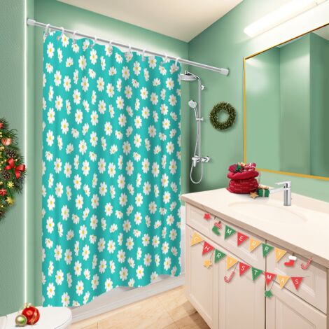 Rideau de douche en polyester 180x180 souple et fluide bâche de douche pour une colocation (1/5)