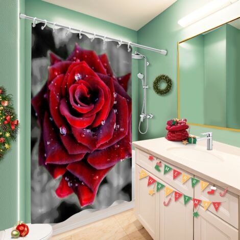 Voile de douche fluide en polyester 180x180 séchage rapide cache baignoire pour rafraîchir sa salle de bain (1/5)