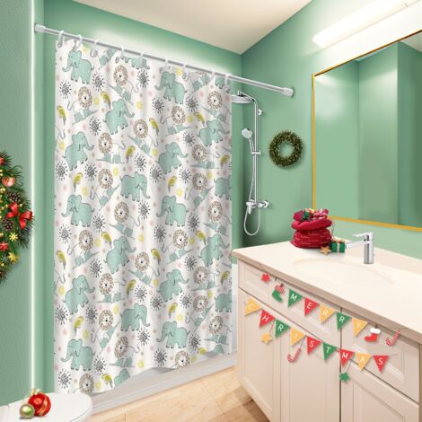 Voile de douche fluide en polyester 180x180 avec 12 œillets rideau étanche pour un coin douche ressourçant (1/5)