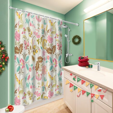 Rideau de douche en polyester 180x180 déco d‘intérieur cache baignoire pour éviter les moisissures dans une pièce humide (1/5)