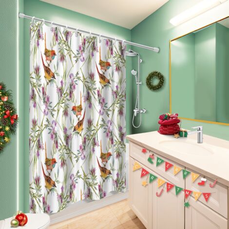Voile de douche fluide en polyester 180x180 bordure lestée bâche de douche pour loft industriel (1/5)