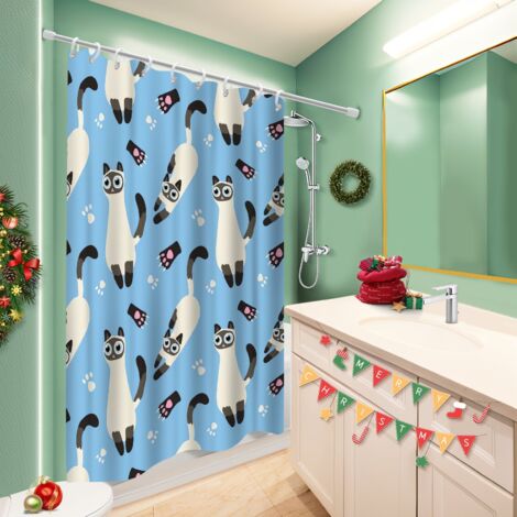 Voile de douche fluide en polyester 180x180 fluide rideau étanche pour maison secondaire