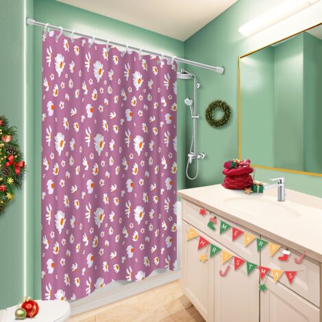 Rideau de douche imperméable en polyester 180x180 cocooning protection douche pour une ambiance tropicale et dépaysante (1/5)