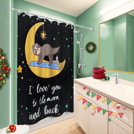Rideau de bain imprimé polyester 180x180 décoratif bâche polyester douche pour préparer la maison avant l’arrivée d’invités (1/5)