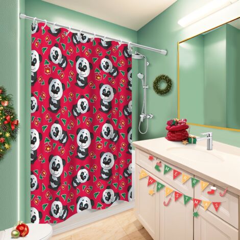 Rideau de douche tissu polyester 180x180 avec œillets cache baignoire pour délimiter l’espace dans une salle de bain ouverte (1/5)