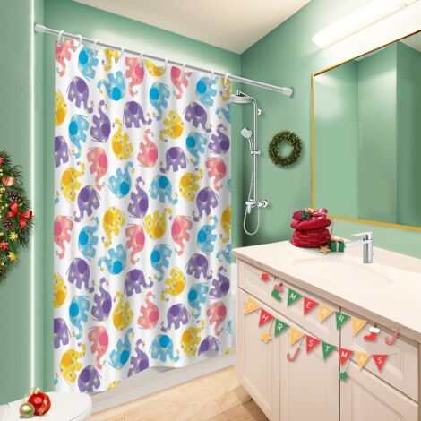 Rideau de douche tissu polyester 180x180 avec anneaux polyester pour salle de bain pour baignoire d’angle (1/5)