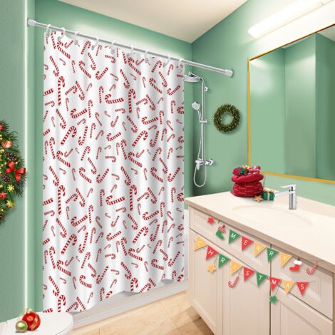 Voile de douche fluide en polyester 180x180 déco d‘intérieur polyester pour salle de bain pour un intérieur cosy et chaleureux (1/5)