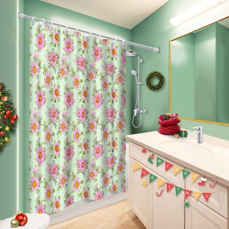 Kit rideau de douche en polyester 180x180 design rideau imperméable pour un éveil en douceur le matin (1/5)