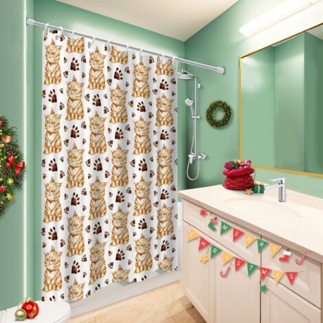 Voile de douche fluide en polyester 180x180 antifongique rideau imperméable pour une colocation (1/5)