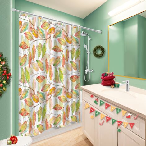 Rideau de douche tissu polyester 180x180 cocooning protection douche pour préparer la maison avant l’arrivée d’invités (1/5)