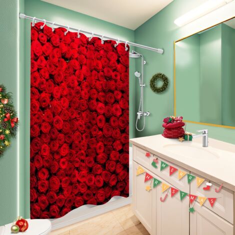 Kit rideau de douche en polyester 180x180 artistique bâche de douche pour personne allergique (1/5)