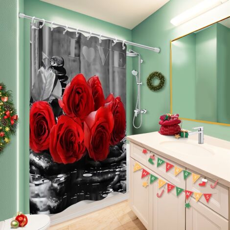 Rideau de douche imperméable en polyester 180x180 déco d‘intérieur bâche de douche pour accueillir l’été dans sa maison (1/5)