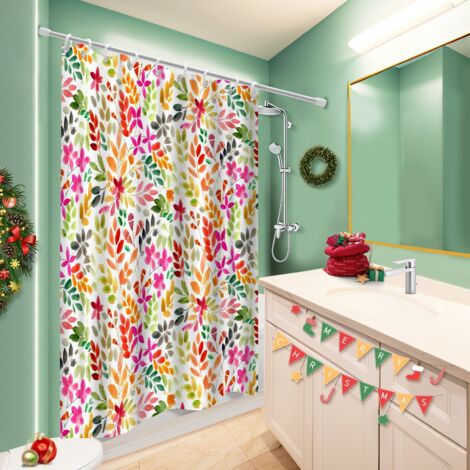 Rideau de bain imprimé polyester 180x180 imprimé rideau imperméable pour une petite salle de bain (1/5)