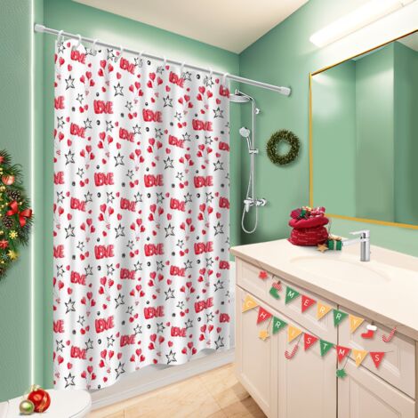 Rideau de bain en polyester 180x180 pratique cache baignoire pour votre chalet à la montagne (1/5)