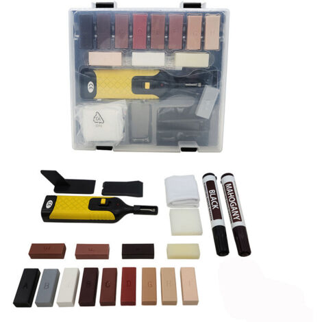 Parkett-Wachs-Reparaturset – 13 Wachsstücke für Laminatböden und Holzmöbel – Repariert Kratzer und kleine Mängel auf Böden und Oberflächen (1/5)