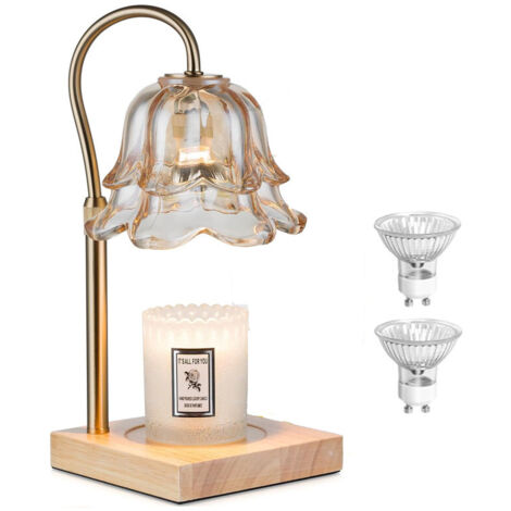 Goldene Duftlampe in Blumenform – Höhenverstellbar mit Timer, schmilzt Wachs ohne Flamme, elegante Wohndekoration, Geschenkidee (1/5)