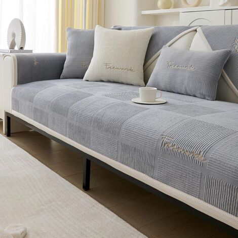 Weiche Samt-Sofahülle – Bestickte, rutschfeste Hülle für modulare Sofas, Möbelschutz vor Kindern und Haustieren, 1 Stück, 70×70cm (1/5)